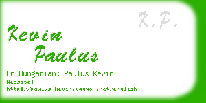 kevin paulus business card